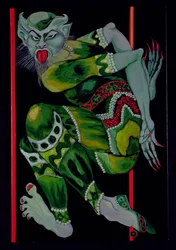 Djevelen, etter Bakst (Del I), 1992 (akryl på lerret) (se også 279212)